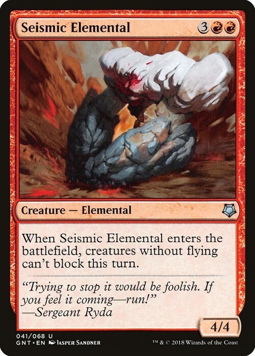 Seismic Elemental Card Front