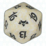 White Eventide D20 Die