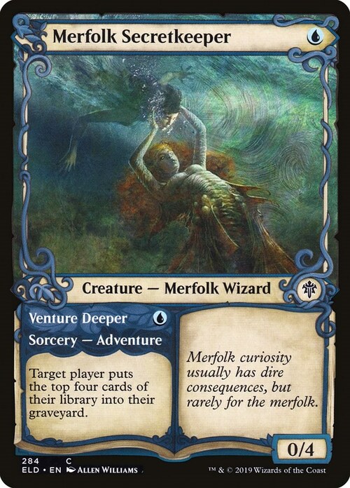 Merfolk Secretkeeper // Venture Deeper Card Front