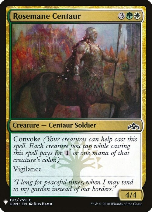 Rosemane Centaur Card Front