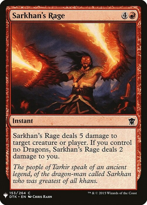 Sarkhan's Rage Card Front