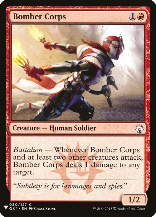 Bomber Corps Card Front