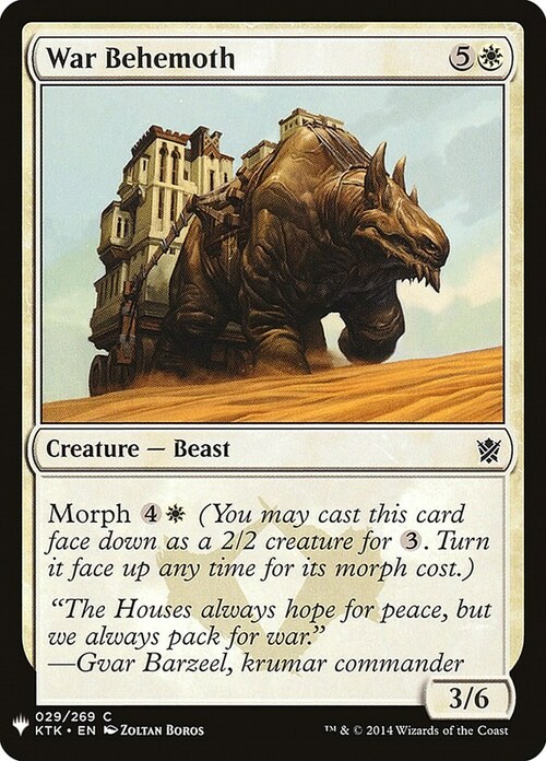 Behemoth da Guerra Card Front