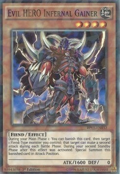 Evil HERO Infernal Gainer Card Front