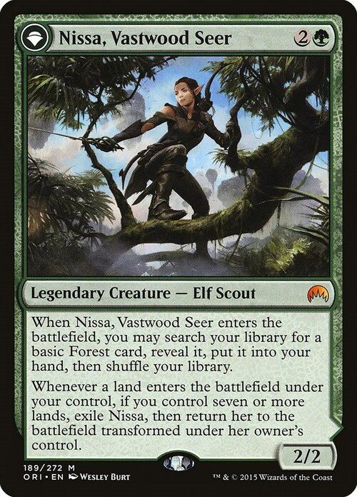 Nissa, Vastwood Seer // Nissa, Sage Animist Card Front